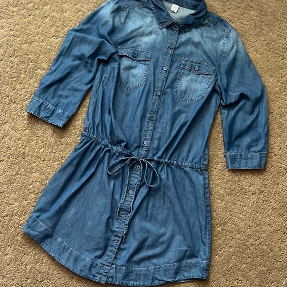 Old Navy Blue Denim Shirt Dress